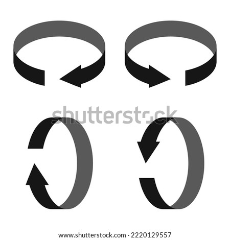 Rotation icon clockwise, counterclockwise, torque, arrow redo cancel, physics force
