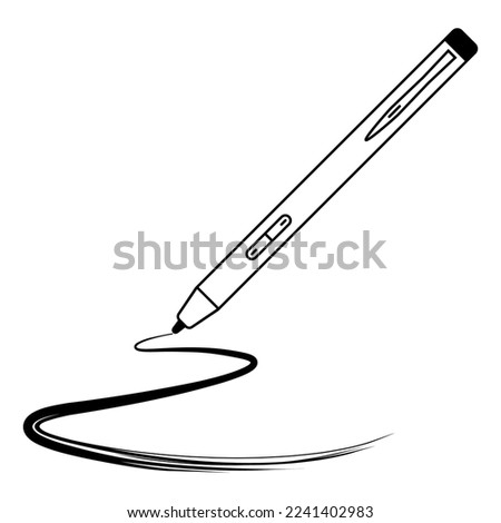 Stylus pen tablet digital, graphic design pencil,vector tool stylus