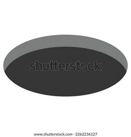 3d hole floor rabbit burrow isometric oval, mouse golf hole