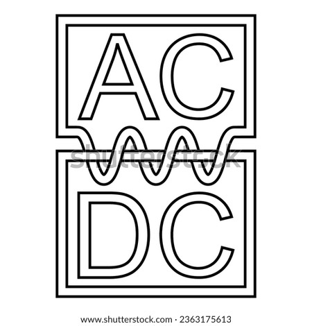 Icon converting AC to DC power supply transformer logo ACDC