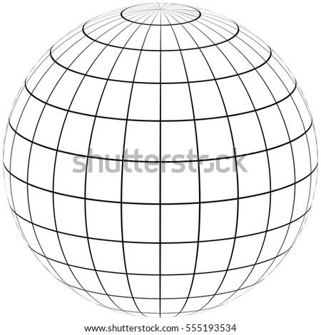 graticule globe Meridian and parallel , the field lines on the surface
Meridian and parallel, vector template graticule