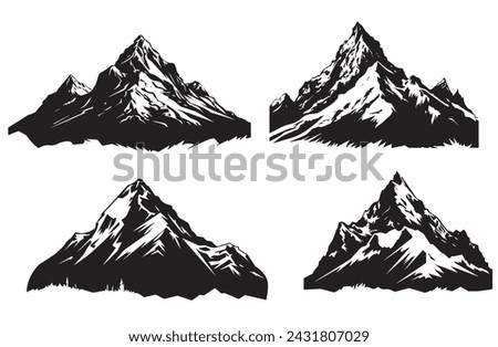 set of mountain silhouette. vector illustration