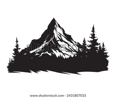 single mountain silhouette. vector illustration