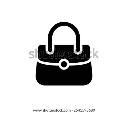 Handbag icon vector. Ladies' bag symbol icon. Simple filled woman handbag sign. Suitable for mobile applications web applications and print media.