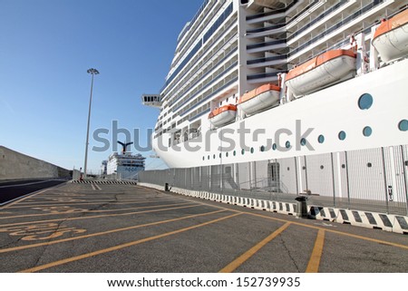 MEDITERRANEAN SEA -APRIL, 19:Grand Hoiday ship formerly owned by Carnival Cruise Lines in 2010, she underwent dry dock refurbishment and was then transferred to the Ibero Cruises on April 19, 2013.