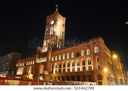 Town hall at night Berlin Germany