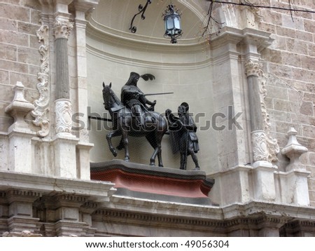 San Martin baroque church carving detail  Valencia city Spain
