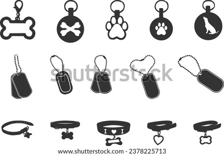 Dog tag silhouette, Dog tag army silhouettes, Dog collar silhouette, Dog ring silhouettes, Military  tag silhouettes