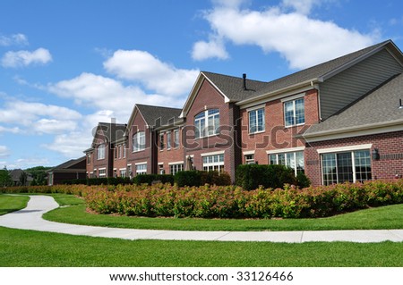 Suburban Luxury Townhomes, real estate, copy space