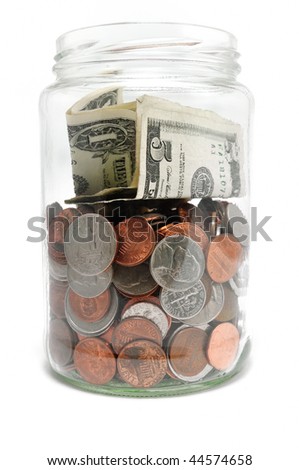 Jar Of Money Isolated On A White Background Stock Photo 44574658 ...