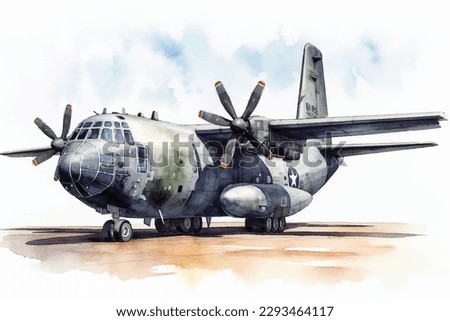 Air Force Fighter plane Watercolor