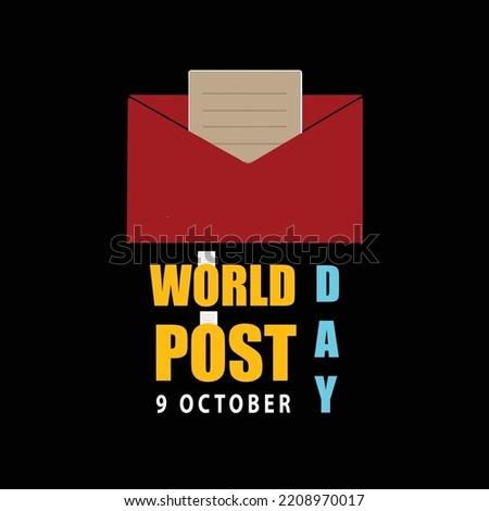 world post day 9 october, vector typography illustration.
