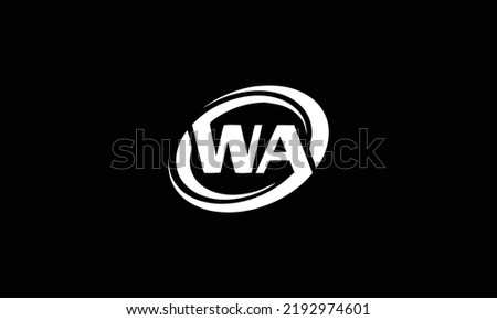  Alphabet letters Initials Monogram logo WA AW W A 