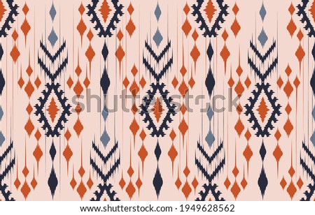 Beautiful African Ethnic abstract ikat art. Seamless pattern in tribal,folk embroidery,and Mexican style.Aztec geometric art ornament print.Design for carpet,wallpaper, clothing,wrapping,fabric,cover