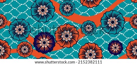 African ethnic traditional pattern . seamless beautiful Kitenge, chitenge, dutch wax style. fashion design in colorful. Geometric abstract motif. commonly known as Ankara prints, African wax prints.