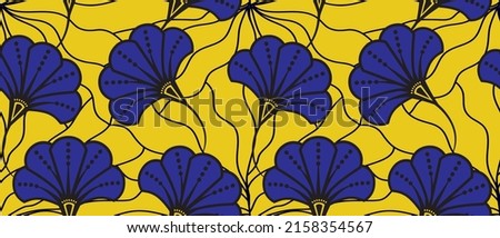 African motif ethnic traditional pattern. seamless beautiful yellow and blue color. pattern for fashion. African wax prints.