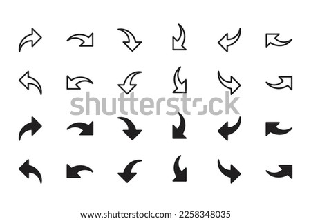 direction icon set illustration.
fine arrow quarter circle.