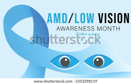 Amd  Low vision awareness month. background, banner, card, poster, template. Vector illustration.