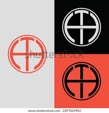 HT Or TH circular logo design, HT TH monogram logo design