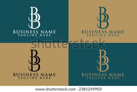 Luxury Elegant BB monogram logo design icon full editable vector template