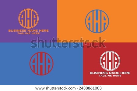 AHA circular logo Design, Letter AHA Logo Design in a badge