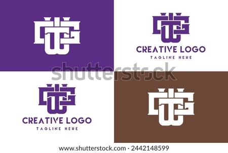 GWT monogram logo, letter TWG logo design for clothing, apparel, sport, company