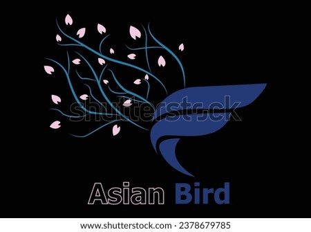 Asian Bird Logo design vector