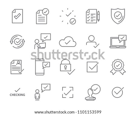 check list icon set, stamp icon, approval related