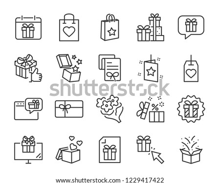 christmas and happy new year gift icons