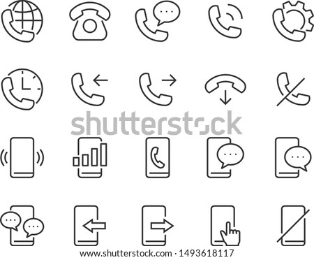 set of phone icons