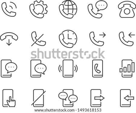 set of phone icons