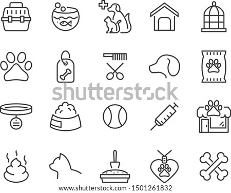 set of pet icons, dog, cat, puppy, animals