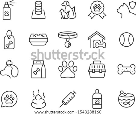 set of pet icons, dog, cat, puppy, animals