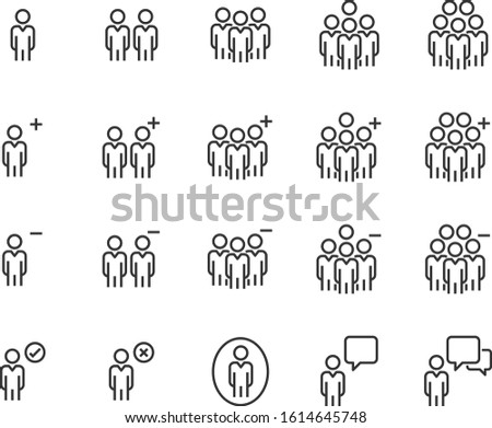 set of people icons, man, member, group
