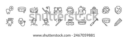 set of dental icons, dentist, tooth, teeth, 