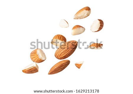 Similar – Image, Stock Photo Bowl of healthy almond chips spilled on wooden table