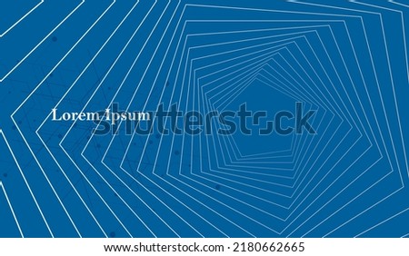 abstract blue white pentagon, network concept, geometric pattern texture, scientific technology, engineering background