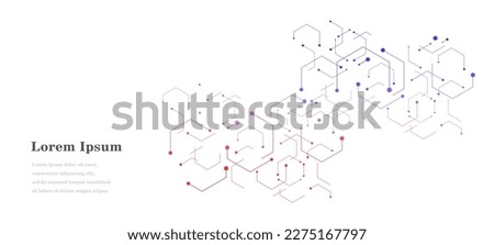 abstract blue red hexagon, geometric texture background, scientific technology, network concept