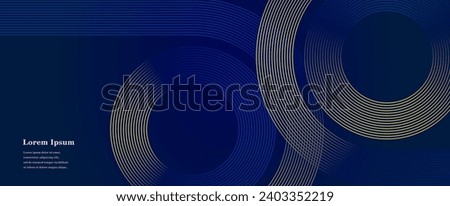 abstract blue gold stripe line, geometric circle texture background, futuristic technology, retro styled concept