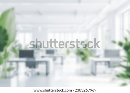 Blurred empty open space office. Abstract light bokeh at office interior background for design. 商業照片 © 