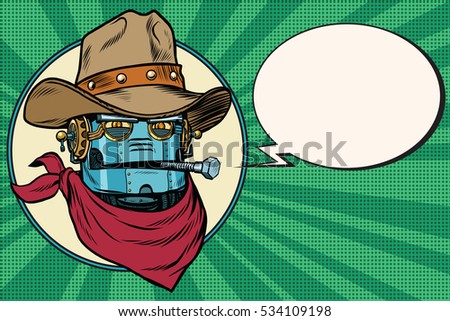 Robot cowboy West wild world