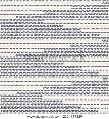 Geo Dotted Stripes Seamless Pattern. Abstract Hand-Drawn Dots in Navy and Off-White Great for Home Decor, Print, Textiles, Background, Home Fashion, Surface Design. Vector Geometric organic shape.