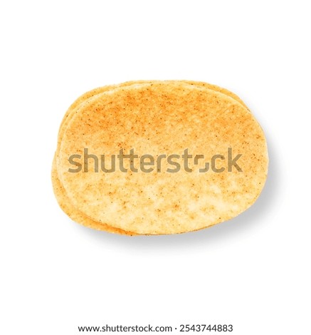 Similar – Image, Stock Photo round potato chips on a blue background, top view