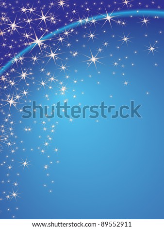 Christmas theme with stars on a blue background.