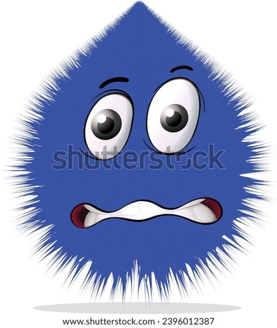 Cute furry monster 3D cartoon character design | cartoon character faces, emotions happy, angry, sad, cheerful. Cute retro baby hippie illustration for decorative monster | blinking and smiling.3D art