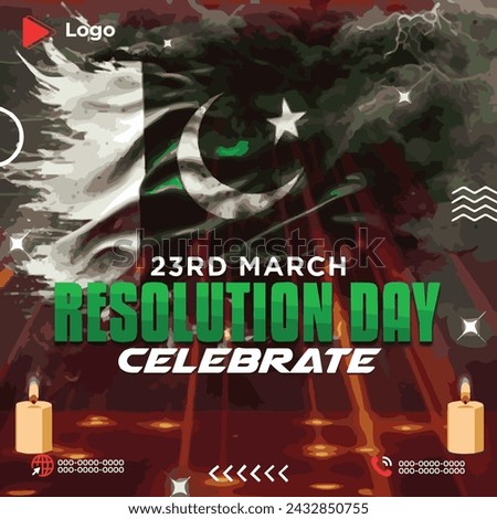 Pakistan resolution day 23 march 1940 holiday of march with green background | 23 march resolution day pakistan celebration instagram stories instagram and facebook post template | Pakistan resolution