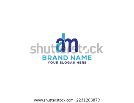 ADM Logo. Vector Graphic Branding Letter Element. White Background