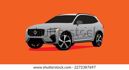 Flat vector design of modern SUV vehicle