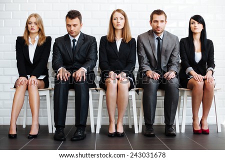Stressed business people wiating for job interview Zdjęcia stock © 