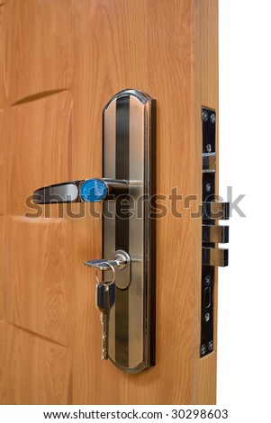 Isolated door with lock and key